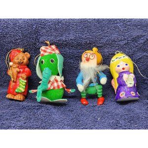 4 Vintage‎ Very Unique Christmas Ornaments Bear Elephant Elf Angel